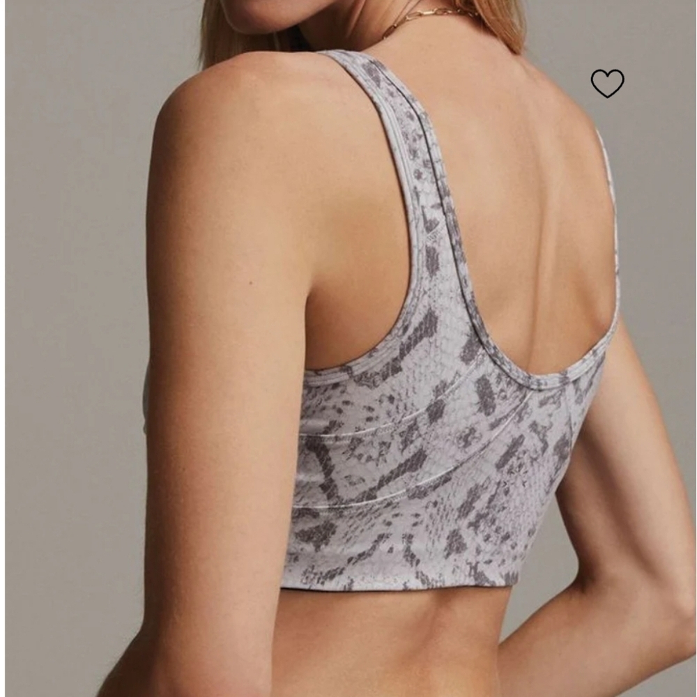 Varley Kellam Sports Bra in Taupe Grey Snake Print Large - Picture 2 of 16